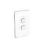 Clipsal Iconic Switch Plate Skin, 2 Gang, Horizontal/Vertical Mount, Clip-On, Vivid White, 3042C-VW