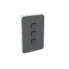 Clipsal Iconic Switch Plate Skin, 3 Gang, Horizontal/Vertical Mount, Anthracite, 3043C-AN
