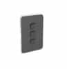Clipsal Iconic Switch Plate Skin, 3 Gang, Horizontal/Vertical Mount, Anthracite, 3043C-AN