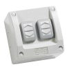 Clipsal WS226/2RG Slide Switch, 2G, 250V, 16A, 1/2Way, Weather Protected, IP66, Surface Mount, Resistant Grey