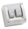 Clipsal WS226/2RG Slide Switch, 2G, 250V, 16A, 1/2Way, Weather Protected, IP66, Surface Mount, Resistant Grey
