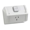 Clipsal WSC227/1/15RG 3 Pin General Purpose Outlet Socket Switch, 250VAC, 15A, Resistant Grey