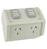 Clipsal WSC227/2RG 3 Pin General Purpose Weatherproof Outlet Socket Switch, 250V, 10A, Resistant Grey Weatherproof Powerpoint