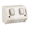 Clipsal WSC227/2/15RG 3 Pin General Purpose Weatherproof Outlet Socket Switch, 250V, 15A, Resistant Grey