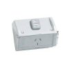 Clipsal WSC227F1RG 3 Pin General Purpose Outlet Socket Switch With Hinge Flap, 250VAC, 10A, Resistant Grey