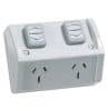 Clipsal WSC227F2RG 3 Pin General Purpose Weatherproof Outlet Socket Switch With Flap, 250V, 10A, Resistant Grey