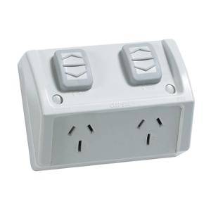 Clipsal WSCF227/2RG 3 Pin General Purpose Weatherproof Outlet Socket Switch, 250V, 10A, Resistant Grey 1 Clipsal WSCF227/2RG 3 Pin General Purpose Weatherproof Outlet Socket Switch, 250V, 10A, Resistant Grey