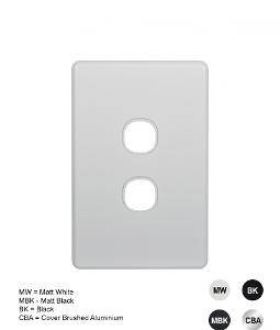 Switch plate vertical 2 gang (less mech) GSMFLSWPV2G 1 Switch plate vertical 2 gang (less mech) GSMFLSWPV2G