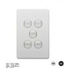 Switch vertical 5 gang 10ax/16a 250v GSMFLSWV5G