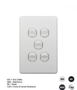 Switch vertical 5 gang 10ax/16a 250v GSMFLSWV5G 1 Switch vertical 5 gang 10ax/16a 250v GSMFLSWV5G