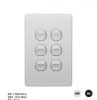 Switch vertical 6 gang 10ax/16a 250v GSMFLSWV6G