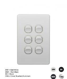 Switch vertical 6 gang 10ax/16a 250v GSMFLSWV6G 1 Switch vertical 6 gang 10ax/16a 250v GSMFLSWV6G