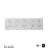5 gang fixed power point double pole GSMPUBIG5