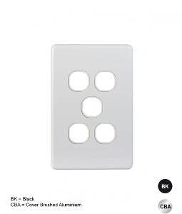 Switch plate vertical 5 gang (less mech) GSMPUSWPV5G 1 Switch plate vertical 5 gang (less mech) GSMPUSWPV5G