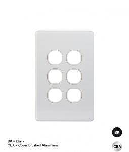 Switch plate vertical 6 gang (less mech) GSMPUSWPV6G 1 Switch plate vertical 6 gang (less mech) GSMPUSWPV6G