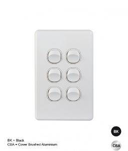Switch vertical 6 gang 10ax/16a 250v GSMPUSWV6G 1 Switch vertical 6 gang 10ax/16a 250v GSMPUSWV6G
