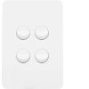 Allure 4 gang switch plate cw mechs HAGWBHSV4