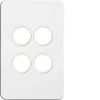 Hager WBSSP4 Silhouette 4g Switch Plate, Cover, No Mech