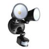 Robus RCH20CCT3P-04 CHASE 20W LED Double Spot Wall Light, with PIR sensor, CCT selectable 3000K,4000K,6000K, black
