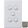 Legrand ED770/5WE 5 Gang Dedicated Plate Switch, White, 16A, 230-240VAC