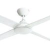 Legrand RCF12H4WE 1200mm (48") INSPIRE 4 Blade Ceiling Sweep Fan With Wall Switch White