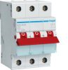 Mcb 6ka 63a 3 pole / 3 module red toggle HAGMSN363R