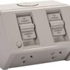 NHP NLGPO10D Weather Protected Double Power Outlet 10A 250V AC IP53 - Surface Mount