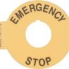 Legend plate emergency stop 60mm ring NHPD715YE112