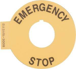 Legend plate emergency stop 60mm ring NHPD715YE112 1 Legend plate emergency stop 60mm ring NHPD715YE112