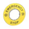 Legend plate emergency stop 60mm dia ylw SCHZBY9320