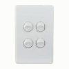 Trader PUSWV4G Puma Vertical Switch, 4 Gang, 16A, 250V, White