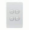 Trader PUSWV4G Puma Vertical Switch, 4 Gang, 16A, 250V, White