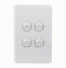 Trader PUSWV4G Puma Vertical Switch, 4 Gang, 16A, 250V, White