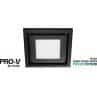 Airbus 250mm m/blk squ grille + 14w led VENABGLED250BL-SQ