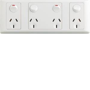 Gpo 10a 4 outlet socket shutter HAGWBP4S - Sydney Building Materials