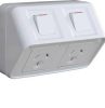Socket ip53 twin horz 10a shallow HAGWBWP2SH