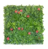 100x100cm Artificial Hedge Tile Red Flower