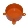Cabac Tripac DLO Conduit Junction Box Disposable Lid, With Lugs, Round, PVC, Orange