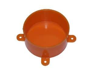 Cabac Tripac DLO Conduit Junction Box Disposable Lid, With Lugs, Round, PVC, Orange 1 Cabac Tripac DLO Conduit Junction Box Disposable Lid, With Lugs, Round, PVC, Orange