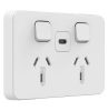 Clipsal 3025USBC-VW Iconic, Twin Socket, Usb Type C, Fast Charger, Vivid White