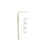 Clipsal E3043C-AW Iconic Essence Series Skin Only, Cover Plate, Flush, Vertical/Horizontal, Suit 3 Gang Switch, Arctic White, Ash White