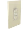 Clipsal S3042C-CE Iconic Style S3000 Series Skin Only, Cover Plate, Flush, Vertical/Horizontal, Suit 2 Gang Switch, Crowne
