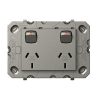 Legrand AR777MGN, Arteor 770 series - Horizontal double powerpoint 2 gang 10A 240V a.c. magnesium