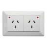 Legrand CM777AWE, Como - Horizontal double powerpoint 2 gang 10A 240V a.c. autoswitch with LED white