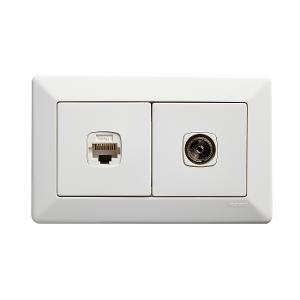 Legrand CM920/2RJ45PHWE, Como - Horizontal combined outlets A/V socket 2 gang Pal to F type & RJ45 Cat6 white 1 Legrand CM920/2RJ45PHWE, Como - Horizontal combined outlets A/V socket 2 gang Pal to F type & RJ45 Cat6 white