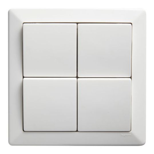 Legrand CM940/4WE, Como - Vertical switch 4 gang 10A 240V a.c. white 1 Legrand CM940/4WE, Como - Vertical switch 4 gang 10A 240V a.c. white