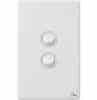 Legrand ED770/2IPWE Excel Life Dedicated Plate Series Switch, Weatherproof, IP66, Single Pole Double Throw, Flush, 2 Gang, Vertical, 240V 16AX, 1 or 2 Way, White Electric