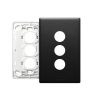 Legrand ED770/3GPLMB Excel Life Grid  and  Cover Plate, 3 Gang, Matt Finish, Plastic, 77mm x 10mm x 121mm, Black