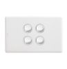 Legrand ED770/4GPLMW, Excel Life 16A 2 Way Single Pole Double Throw Vertical Rocker Switch 4 Gang Matt Black