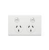Legrand ED777MW Excel Life Double Powerpoint, 10A, Horizontal, 2 Outlets, AS/NZS 3112 Compliant, Matte White Finish